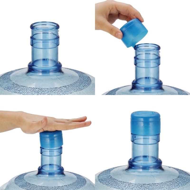 WINBOB 5PCS 55mm 3 and 5 Gallon Non-Spill Caps,Replacement Water Bottle Snap On Cap Anti Splash Peel 5 Piece - Image 2
